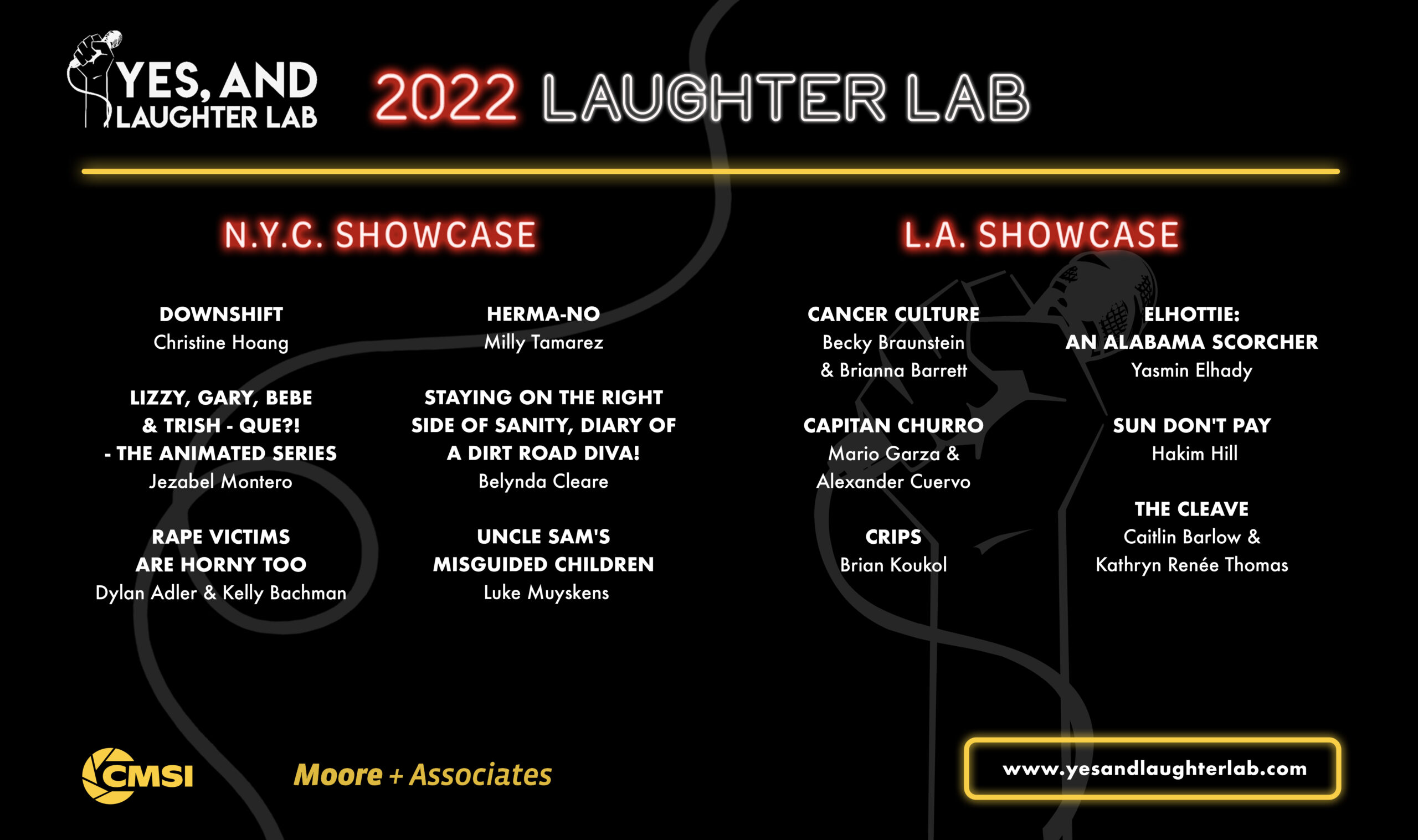 Yes, And… Laughter Lab Announces 2022 Showcase Performers